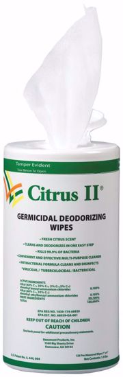 Picture of BEAUMONT CITRUS II GERMICIDAL CLEANING WIPES Germicidal Deodorizing Wipes, 125 Ct, 6/Cs
