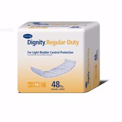 Picture of HARTMANN USA DIGNITY® DISPOSABLE PADS Dignity® Regular-Duty Pad, For Light Protection, 4" X 12", White, 48/Bg, 8 Bg/Cs