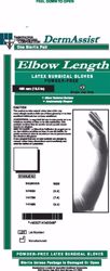 Picture of INNOVATIVE DERMASSIST® ELBOW LENGTH POWDER-FREE LATEX SURGICAL GLOVES Gloves, Surgical, Powder Free (PF), Size 6½, Latex, Sterile, Textured, Elbow Length (18½"), 25 Pr/Bx, 4 Bx/Cs