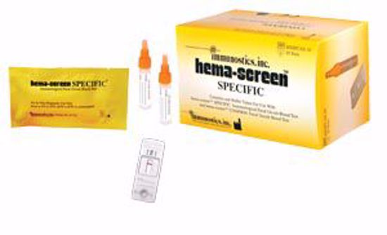 Picture of IMMUNOSTICS HEMA-SCREEN SPECIFIC IMMUNOCHEMICAL IFOBT 25 Test Kit Includes: 25 Mailing Envelopes, Sampler Slide, 25 Tubes & Cassettes