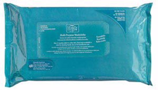 Picture of PDI HYGEA® MULTIPURPOSE  WASHCLOTHS Multi-Purpose Washcloths, Resealable 48 Count Disposable, 48/Pk, 12 Pk/Cs (60 Cs/Plt) (US Only)