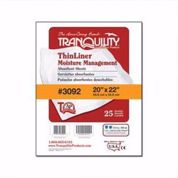 Picture of PRINCIPLE BUSINESS TRANQUILITY® THINLINER MOISTURE MANAGEMENT™ SHEETS Thinliner, 20" X 22", Capacity 15 Fl Oz, 25/Pk, 4 Pk/Cs