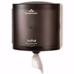 Picture of GEORGIA-PACIFIC SOFPULL® TOWEL DISPENSERS Sofpull® Translucent Smoke Regular Capacity Centerpull Towel Dispenser, 9¼"W X 8¾"D X 11½"H, 1/Cs (DROP SHIP ONLY)