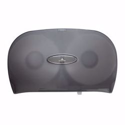Picture of GEORGIA-PACIFIC PAPER TOWEL DISPENSERS Vista® Translucent Smoke Jumbo Jr Twin Bathroom Tissue Dispenser, 20.375"W X 5.625"D X 12.625"H, 1/Cs (DROP SHIP ONLY)