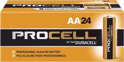 Picture of DURACELL® PROCELL® ALKALINE BATTERY Battery, Alkaline, Size AA, 24/Bx (6/Cs, 225 Cs/Plt) (UPC# 52148) (4133352148)
