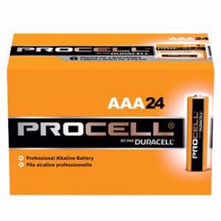 Picture of DURACELL® PROCELL® ALKALINE BATTERY Battery, Alkaline, Size AAA, 24/Bx (6/Cs, 480 Cs/Plt) (UPC# 53648)