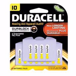 Picture of DURACELL® HEARING AID BATTERY Battery, Zinc Air, Size 10, 12Pk, 6 Pk/Bx, 4 Bx/Cs (UPC# 82048)