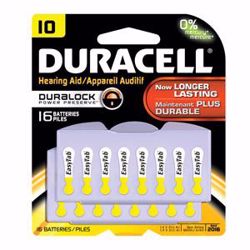 Picture of DURACELL® HEARING AID BATTERY Battery, Zinc Air, Size 10, 16Pk, 6 Pk/Bx, 6 Bx/Cs (UPC# 66119)