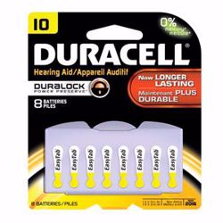 Picture of DURACELL® HEARING AID BATTERY Battery, Zinc Air, Size 10, 8Pk, 6 Pk/Bx (UPC# 66118)