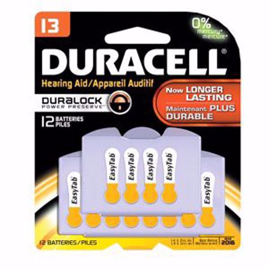 Picture of DURACELL® HEARING AID BATTERY Battery, Zinc Air, Size 13, 12Pk, 6 Pk/Bx, 4 Bx/Cs (UPC# 82848)