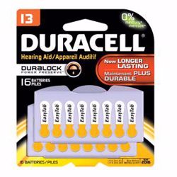 Picture of DURACELL® HEARING AID BATTERY Battery, Zinc Air, Size 13, 16Pk, 6 Pk/Bx, 6 Bx/Cs (UPC# 66122)