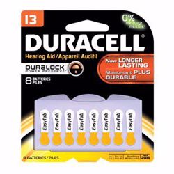 Picture of DURACELL® HEARING AID BATTERY Battery, Zinc Air, Size 13, 8Pk, 6 Pk/Bx (UPC# 66121)