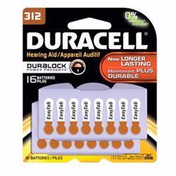 Picture of DURACELL® HEARING AID BATTERY Battery, Zinc Air, Size 312, 16Pk, 6 Pk/Bx (UPC# 66125)