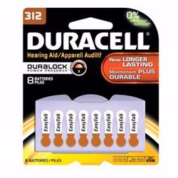 Picture of DURACELL® HEARING AID BATTERY Battery, Zinc Air, Size 312, 8Pk, 6 Pk/Bx (UPC# 66124)