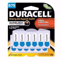 Picture of DURACELL® HEARING AID BATTERY Battery, Zinc Air, Size 675, 12/Pk, 2Pk/Bx, 12Bx/Cs (UPC# 84448) (DA675B12ZMR09, 4133384448)