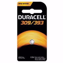 Picture of DURACELL® MEDICAL ELECTRONIC BATTERY Battery, Silver Oxide, Size 309/393, 1.5V, 6/Bx, 6 Bx/Cs (UPC# 66130)