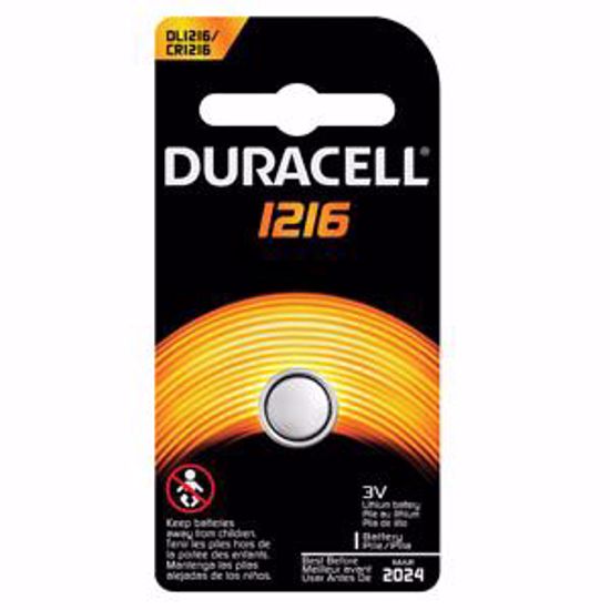 Picture of DURACELL® ELECTRONIC WATCH BATTERY Battery, Lithium, Size DL1216, 3V, 6/Bx, 6 Bx/Cs (UPC# 66262) (Item Is Considered HAZMAT And Cannot Ship Via Air Or To AK, GU, HI, PR, VI)