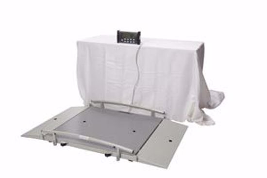 Picture of HEALTH O METER PROFESSIONAL DIGITAL WHEELCHAIR RAMP SCALES Digital Wheelchair Dual Ramp Scale With Folding Ramps, Capacity: 1000 Lbs/454 Kg, Resolution: 0.2 Lb/0.1Kg, Platform Dimension: 32¼"W X 36"D, Ramp Size: 32¼"W X 9 7/8"D, (4) Wheels, 120V Adapter (Included) Or (6) AA Batteries (Not Included), 180° Swivel Display Head (DROP SHIP ONLY)