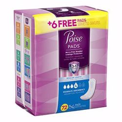 Picture of KIMBERLY-CLARK POISE® PADS Poise Pads, Moderate, 66/Pk, 4 Pk/Cs (42 Cs/Plt)
