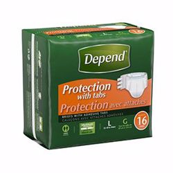 Picture of KIMBERLY-CLARK DEPEND™ OVERNITE BRIEFS Overnite Briefs, Maximum Absorbency, Large/ X-Large, 16/Pkg, 3 Pkg/Cs (64 Cs/Plt)