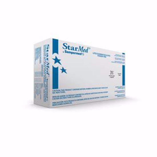 Picture of SEMPERMED STARMED® POWDER-FREE LATEX GLOVES Glove, X-Small, 100/Bx, 10 Bx/Cs (70 Cs/Plt)