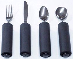 Picture of KINSMAN SOFT B-U™ HANDLE UTENSILS Built-Up Utensils, Set Of 4 Includes: Fork, Knife, Teaspoon & Soup Spoon (DROP SHIP ONLY)