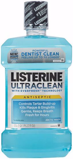 Picture of J&J LISTERINE® Mouthwash, Listerine Ultraclean™, Arctic Mint, 1.5L Bottle, 6/Cs