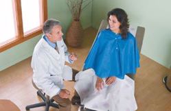 Picture of TIDI NONWOVEN MAMMO CAPE Exam Cape, 48" X 23", Poncho-Style, Fits Plus Size, Non-Woven, Dark Blue, 50/Cs