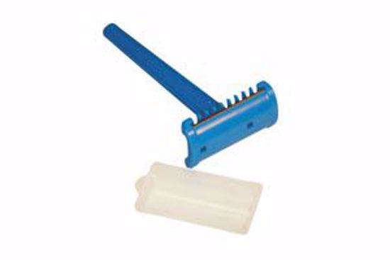 Picture of DUKAL DAWNMIST RAZORS Prep Razor, Blue Handle, Plastic Guard, 100/Bx, 10 Bx/Cs