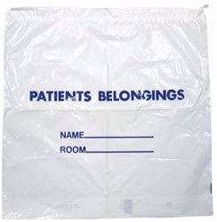 Picture of DUKAL DAWNMIST PATIENT BELONGINGS BAGS Drawstring Bag, 2-Color Nature, 9" X 10¾" X 2½", 1000/Cs