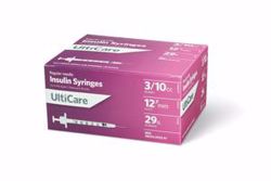 Picture of ULTIMED ULTICARE INSULIN SYRINGES Insulin Syringe, 3/10Cc, 29G X ½", 100/Bx