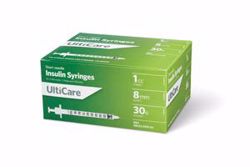 Picture of ULTIMED ULTICARE INSULIN SYRINGES Insulin Syringe, 1Cc, 30G X 5/16", 100/Bx