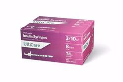 Picture of ULTIMED ULTICARE INSULIN SYRINGES Insulin Syringe, 3/10Cc, 31G X 5/16", 100/Bx