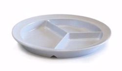 Picture of B&L ENGINEERING® PARTITIONED SCOOP DINNER PLATE Partitioned Dinner Plate, 8¾" Dia, White, 48/Ctn