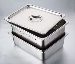 Picture of TECH-MED INSTRUMENT TRAYS Instrument Tray Only, 12.59" X 10.23" X 3.93", Stainless Steel