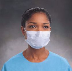 Picture of HALYARD KC200 SURGICAL & PROCEDURE MASKS Procedure Mask, Wraparound Visor, Fog-Free, Earloop, Blue, 25/Bx, 4 Bx/Cs