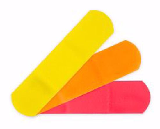 Picture of BANDAGE ADHSV MCKID NEON STRIP 3/4"X3" (100/BX 24BX/CS)