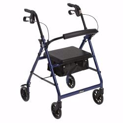 Picture of WALKER ROLLATOR LTWT FOLDING ALUM W/6" WHLS BLU 300LB