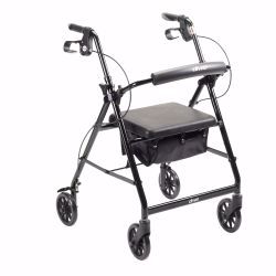 Picture of WALKER ROLLATOR LTWT FOLDING ALUM W/6" WHLS BLK 300LB