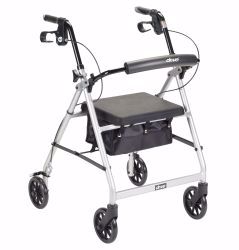 Picture of WALKER ROLLATOR LTWT FOLDING ALUM W/6" WHLS SLVR 300LB