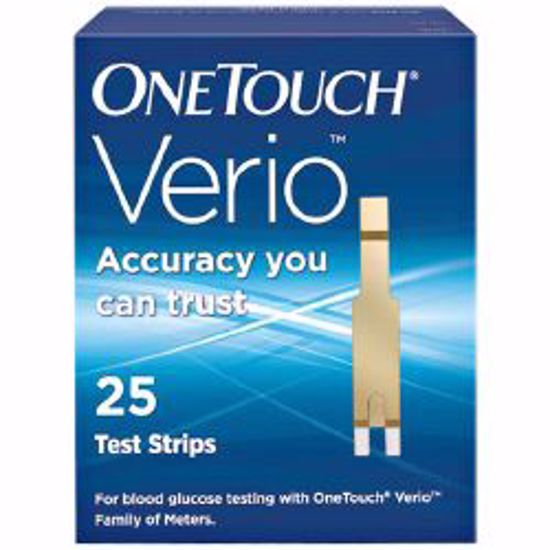 Picture of TEST STRIP BLD GLUC ONETOUCH VERIO (25/BX 24BX/CS)