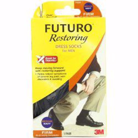 Picture of SOCKS DRESS COMPRSN FUTURO RESTORING BRN MENS LG (12PR/BX)
