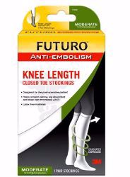 Picture of STOCKING ANTI-EMBOLISM KNEE CLOSED-TOE WHT XLG REG (6PR/CS)