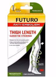 Picture of STOCKING ANTI-EMBOLISM THIGH CLOSED-TOE WHT LG REG (6PR/CS)