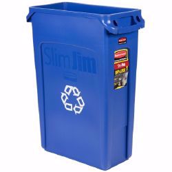 Picture of CONTAINER RECYCLE SLIM JIM RUBBERMAID VENTED 23GL BLU (4/CS