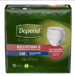 Picture of UNDERWEAR DEPEND ADJ MAX ABSRB SM/MED (18/PK 2PK/CS)