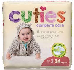 Picture of DIAPER BABY CUTIES COMPLETE CARE JUMBO SZ3 (34/BG 4BG/CS)