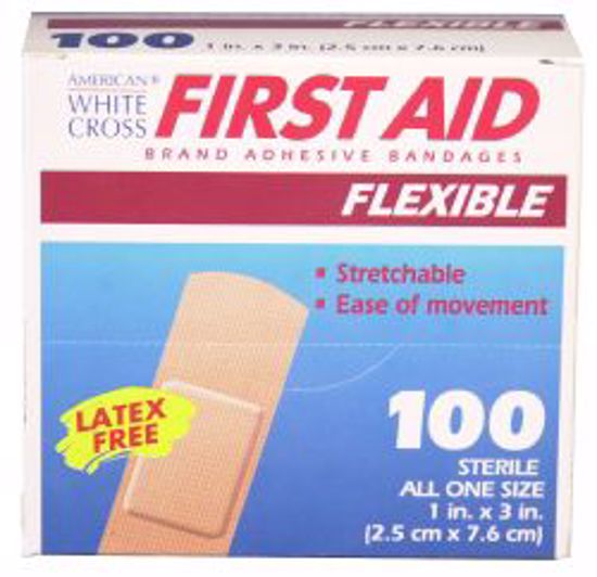 Picture of BANDAGE ADHSV FLEX FABRIC STR TAN 1"X3" (100/BX)