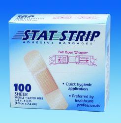 Picture of BANDAGE ADHSV SHEER STAT-STRIP 1"X3" (100/BX) DERSCI