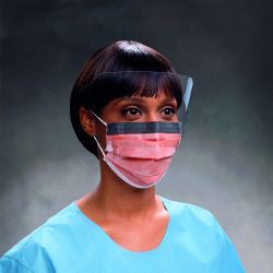 Picture of MASK FACE PROC FL RESIST W/SHLD&EARLP ORG (25/BX) KIMCLK